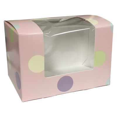 Polka Dot Candy Box w/Window, 1/2 lb.