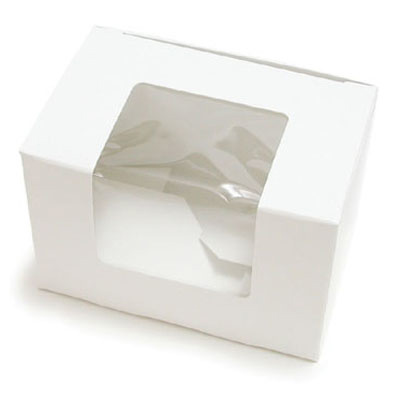 White Easter Egg Candy Box w/Window, 3 lb.