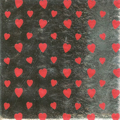 Heart Print Foil Wrapper, 4" x 4"