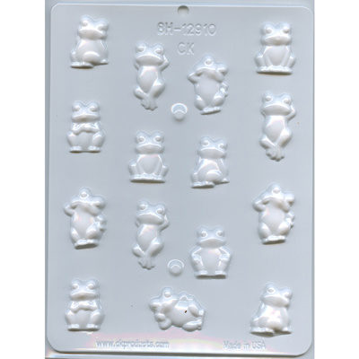 Assorted Frog Hard Candy Mold, 1 3/4"