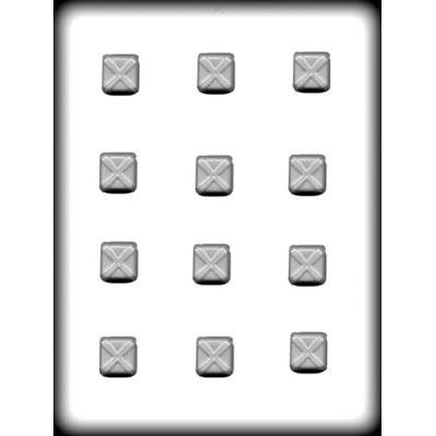 X Imprinted Squares Hard Candy Mold, 1"