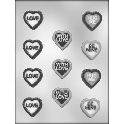 Heart With Messages 1-1/2" Chocolate Mold