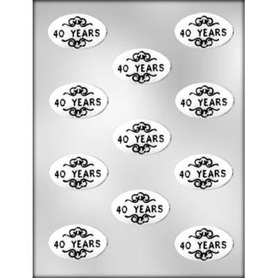 Oval 40 Years Mint Chocolate Mold