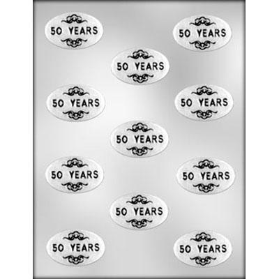 Oval Mint 50 Years Chocolate Mold