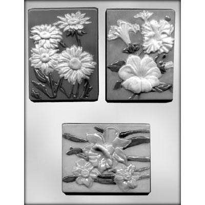 Flower Plaque #3 Flower Chocolate Mold, 4 1/4