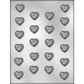 Rose Imprinted Hearts Chocolate Mold, 1"